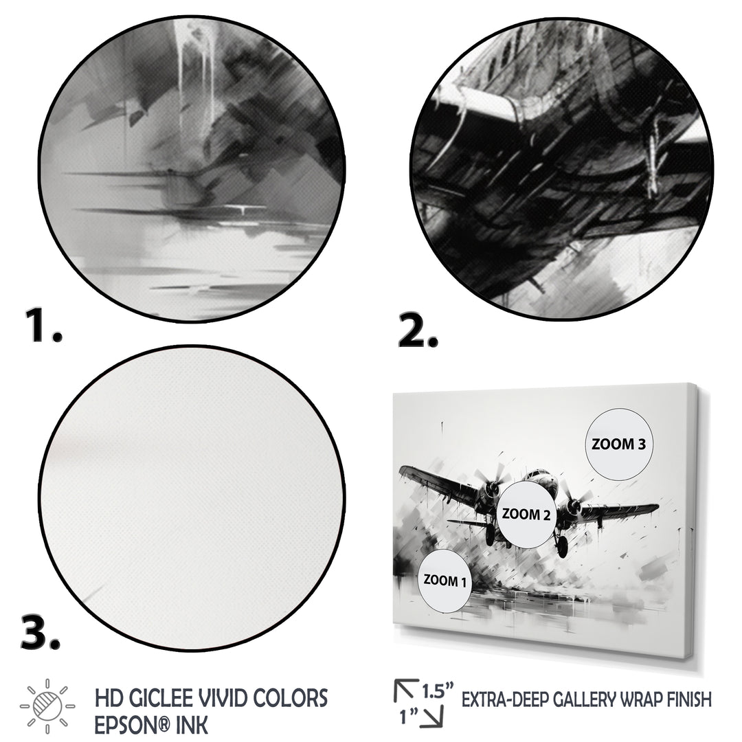 Expressive Plane Airborne - Plane Canvas Wall Art