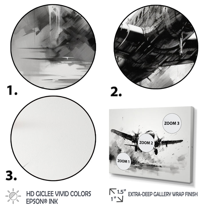 Expressive Plane Airborne - Plane Canvas Wall Art