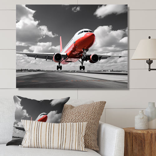 Grey Flight Of Dreams - Plane Canvas Wall Art