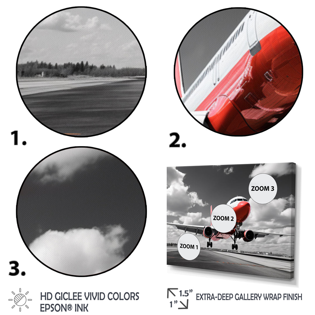 Grey Flight Of Dreams - Plane Canvas Wall Art