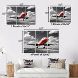 Grey Flight Of Dreams - Plane Canvas Wall Art
