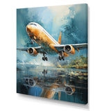 Plane Flight Reflection On Lake - Plane Canvas Wall Art