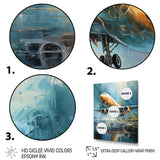 Plane Flight Reflection On Lake - Plane Canvas Wall Art