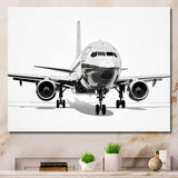 Black & White Plane Graphic Elevation - Plane Canvas Wall Art