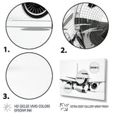 Black & White Plane Graphic Elevation - Plane Canvas Wall Art