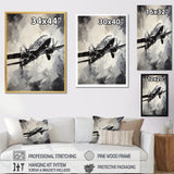 Monochromatic Plane Soaring I - Plane Canvas Wall Art