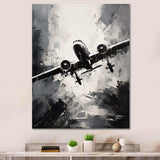 Monochromatic Plane Soaring II - Transportation Canvas Wall Art