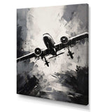 Monochromatic Plane Soaring II - Transportation Canvas Wall Art