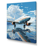 Airplane Reflection On Mountain Lake - Plane Canvas Wall Art