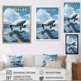 Airplane Reflection On Mountain Lake - Plane Canvas Wall Art