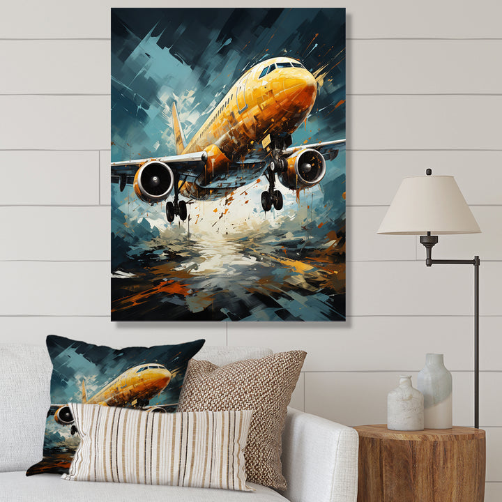 Orange Aerodynamics Plane - Plane Canvas Wall Art