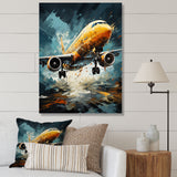 Orange Aerodynamics Plane - Plane Canvas Wall Art