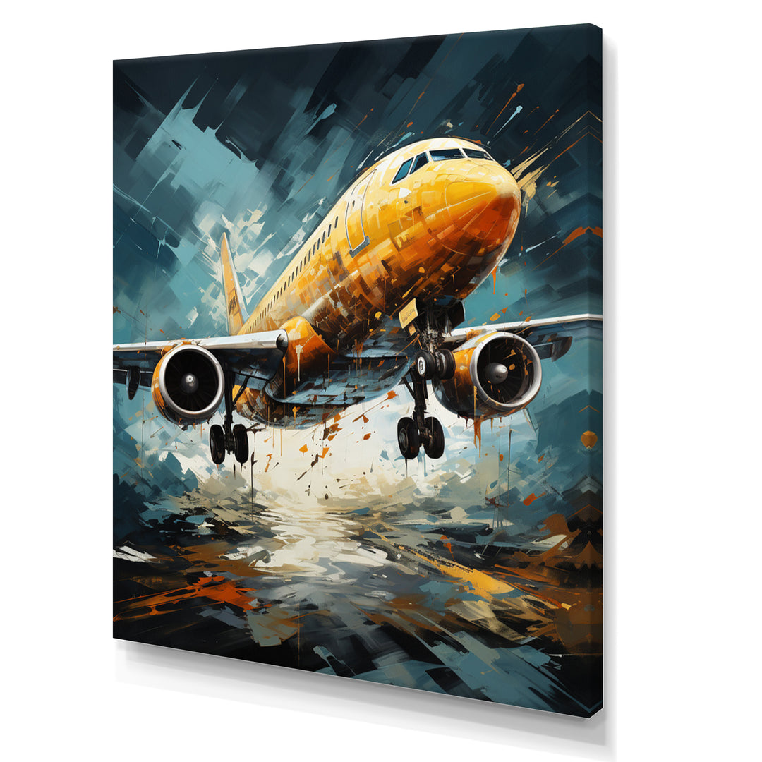 Orange Aerodynamics Plane - Plane Canvas Wall Art