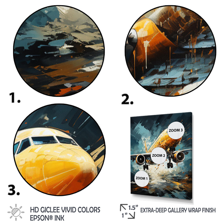 Orange Aerodynamics Plane - Plane Canvas Wall Art