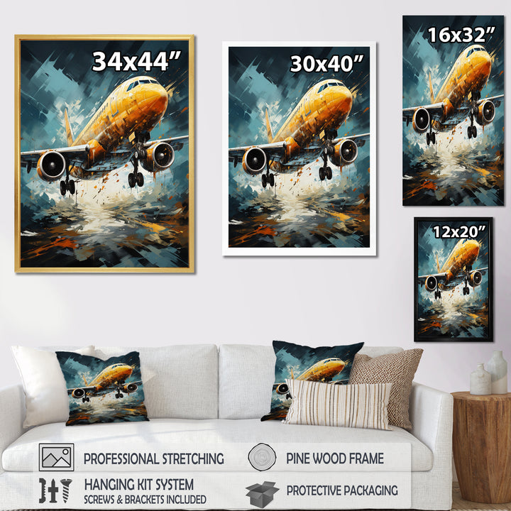 Orange Aerodynamics Plane - Plane Canvas Wall Art