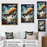 Orange Aerodynamics Plane - Plane Canvas Wall Art