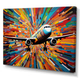 Plane Colorful Whimsical Takeoff - Plane Canvas Wall Art