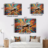 Plane Colorful Whimsical Takeoff - Plane Canvas Wall Art