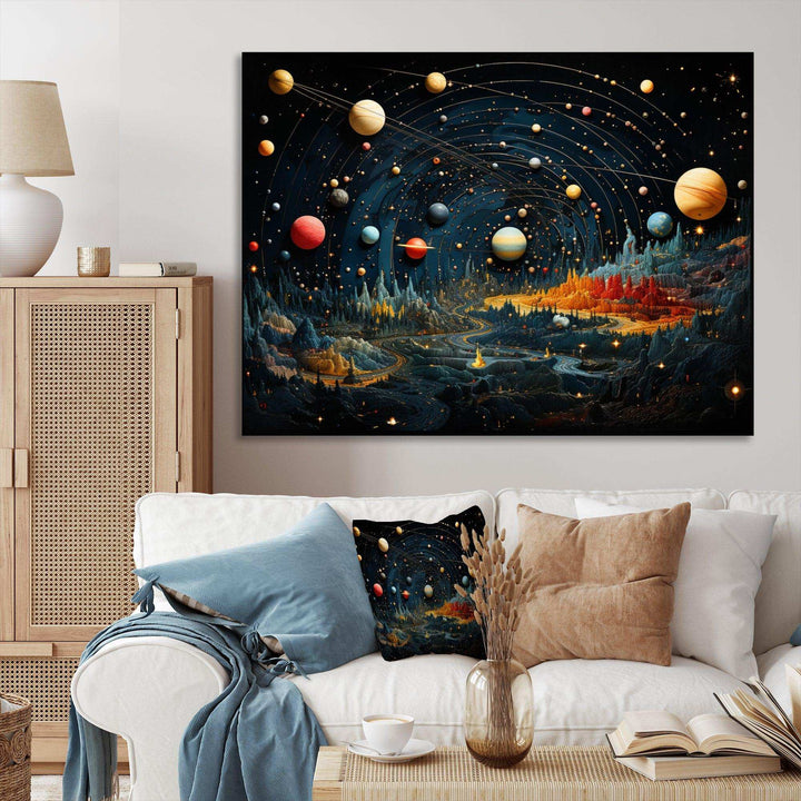 Colorful Planetary Palette II - Astronomy &amp; Space Canvas Wall Art