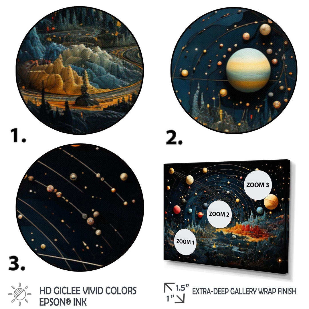 Colorful Planetary Palette II - Astronomy &amp; Space Canvas Wall Art
