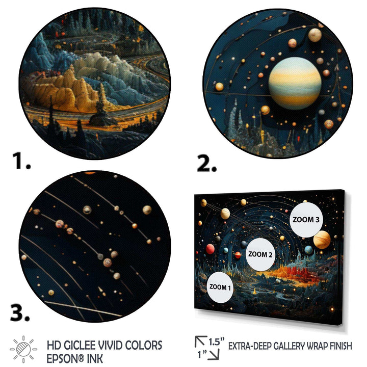 Colorful Planetary Palette II - Astronomy &amp; Space Canvas Wall Art