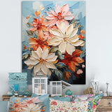 Poinsettia Flower Abstract Harmony - Floral Canvas Wall Art