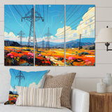 Power Lines Gridscape Serenade I - Multi-Panels