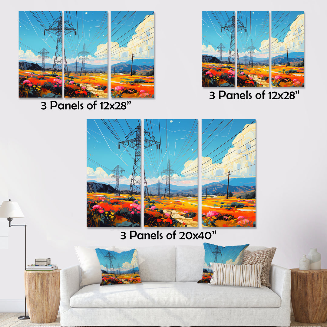 Power Lines Gridscape Serenade I - Multi-Panels