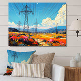 Power Lines Gridscape Serenade I - Architecture Canvas Wall Art