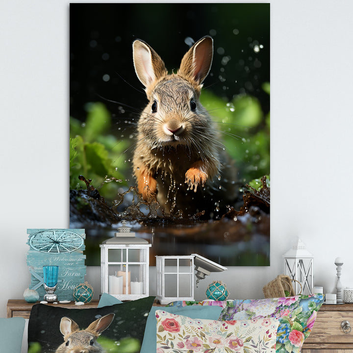 Rabbit Energetic Hopper - Rabbit Canvas Wall Art