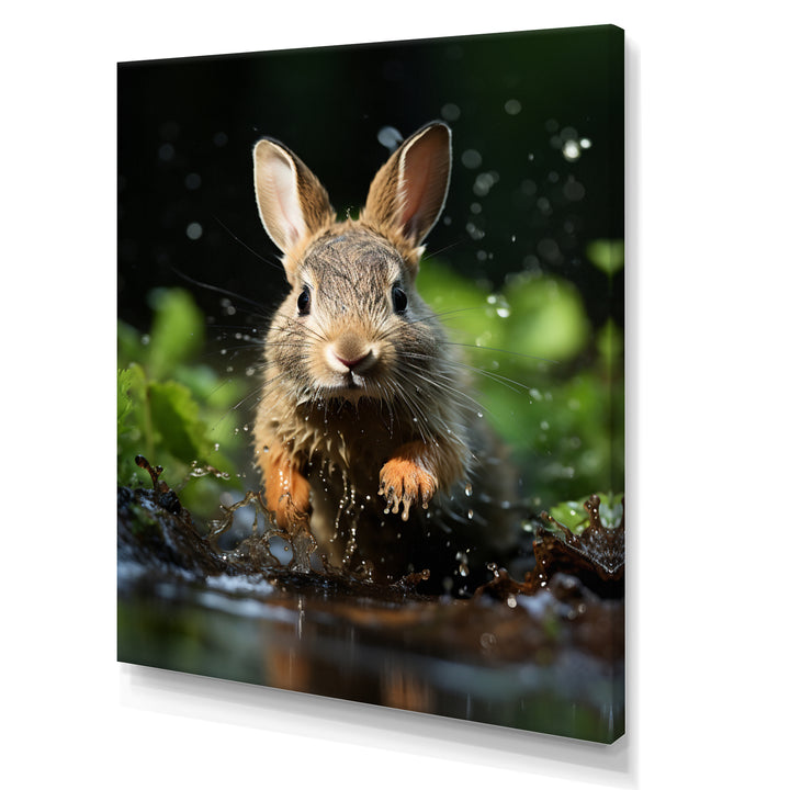 Rabbit Energetic Hopper - Rabbit Canvas Wall Art