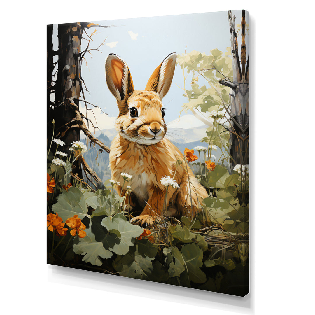 Rabbit Energetic Hopper Pastoral - Rabbit Wall Art Prints