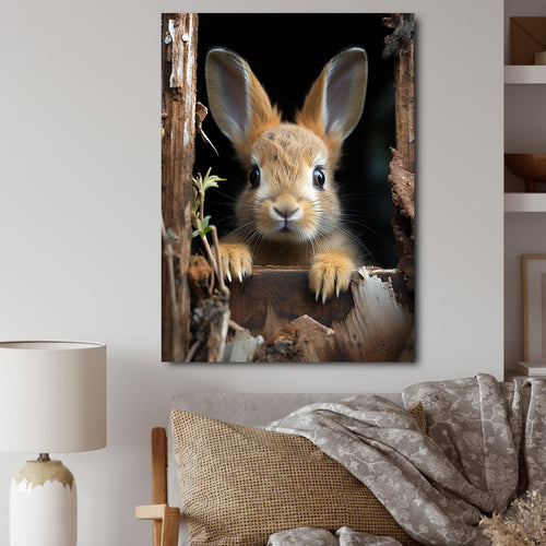Funny Rabbit Portrait - Rabbit Framed Canvas Art