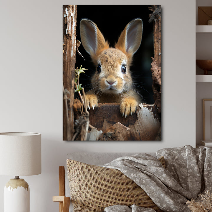 Funny Rabbit Portrait - Rabbit Framed Canvas Art