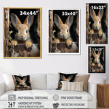 Funny Rabbit Portrait - Rabbit Framed Canvas Art
