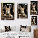 Funny Rabbit Portrait - Rabbit Framed Canvas Art