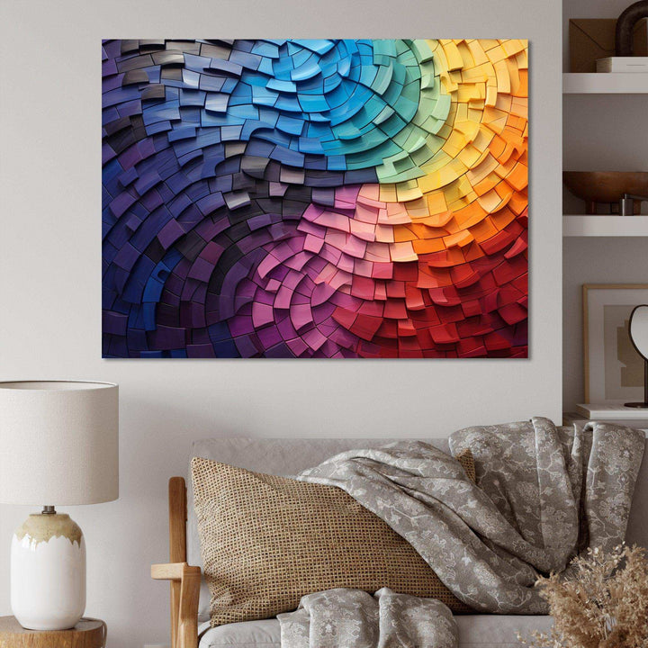 Abstract Rainbow Colorful Arch Collage - Landscapes Canvas Wall Art