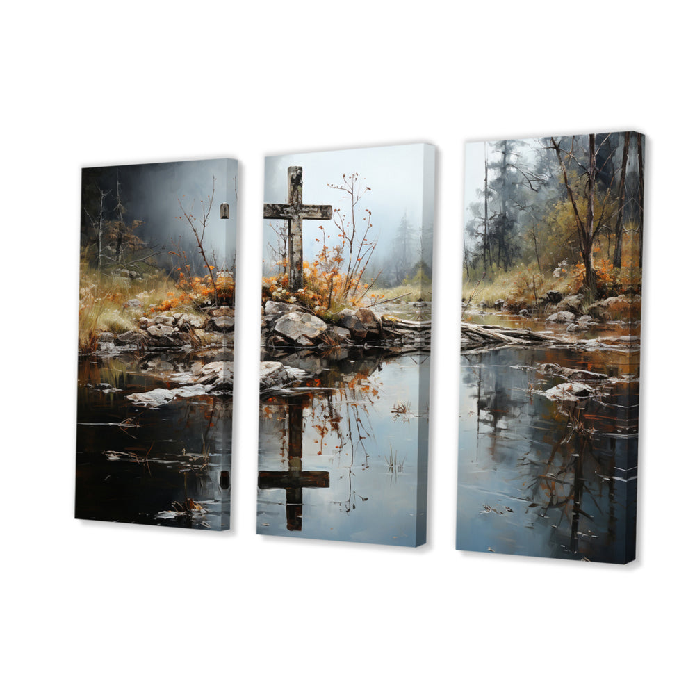 Religious Cross Divine Reflection Landscape II - Multi-Panels