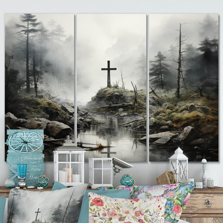 Religious Cross Transcendent Grace Forest - Multi-Panels