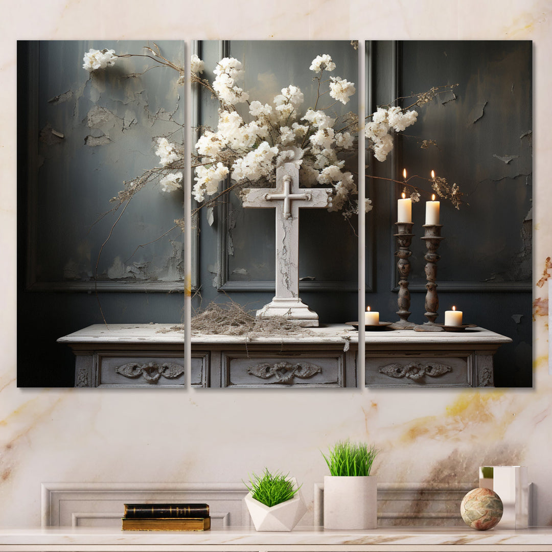 Religious Cross Transcendent Silence - Multi-Panel Canvas Prints