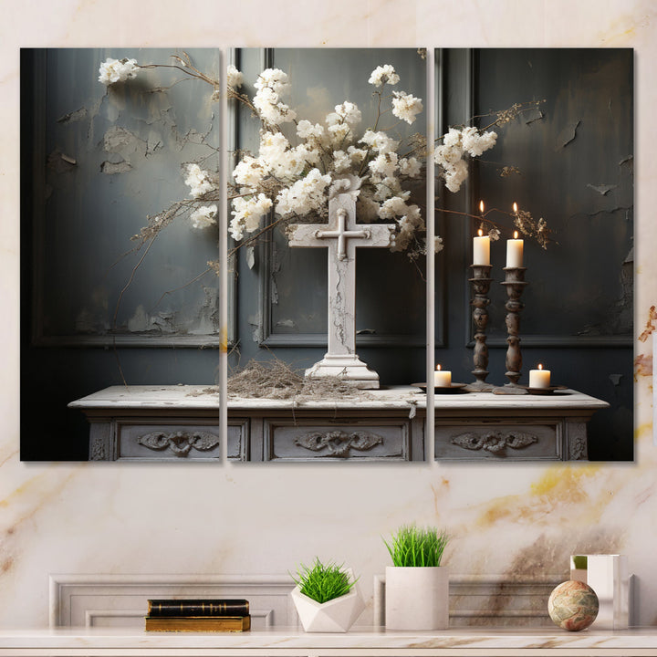 Religious Cross Transcendent Silence - Multi-Panel Canvas Prints