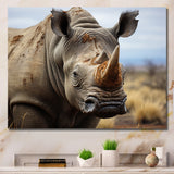 Rhinoceros Monochrome Portrait - Rhinoceros Wall Decor