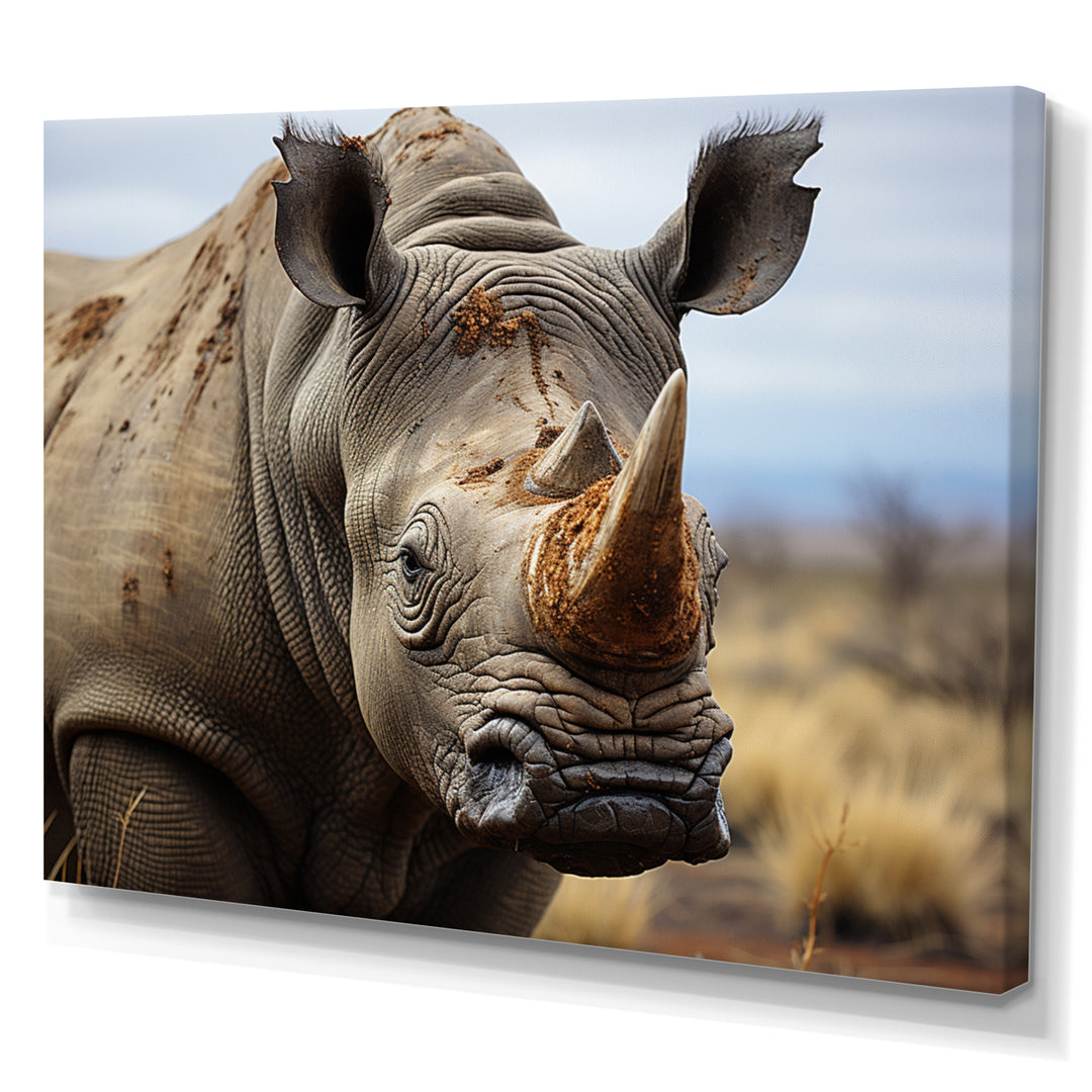 Rhinoceros Monochrome Portrait - Rhinoceros Wall Decor