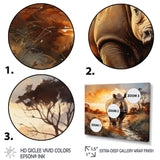 Rhinoceros A Vast Sunset - Rhinoceros Large Canvas Wall Art