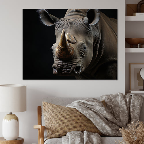 Grey Rhinoceros Portrait - Rhinoceros Home Decor Art