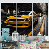 Yellow Car On Highway Symphony - Multi-Panels