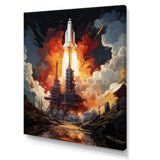 Rocketship Cosmic Ascent I - Rocketship Canvas Wall Art