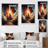 Rocketship Cosmic Ascent I - Rocketship Canvas Wall Art