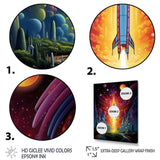 Rocketship Cosmic Dreamscape - Rocketship Canvas Wall Art