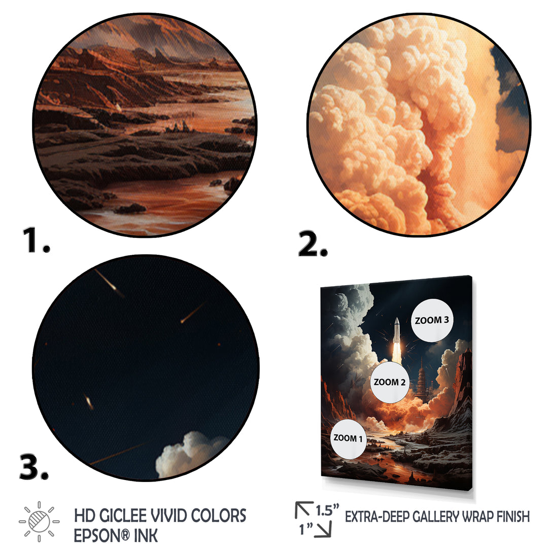 Rocketship Lunar Odyssey - Rocketship Canvas Wall Art